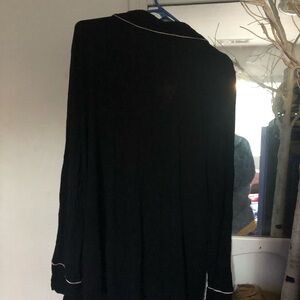 Adore Me Black Long Sleeve Top and bottoms pajama set.